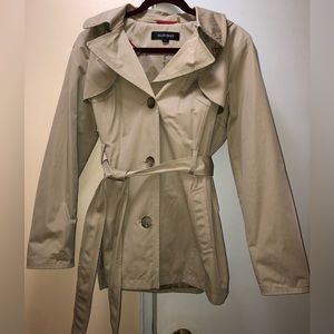 Women’s Ellen Tracy Single Breasted Hooded Trench Coat